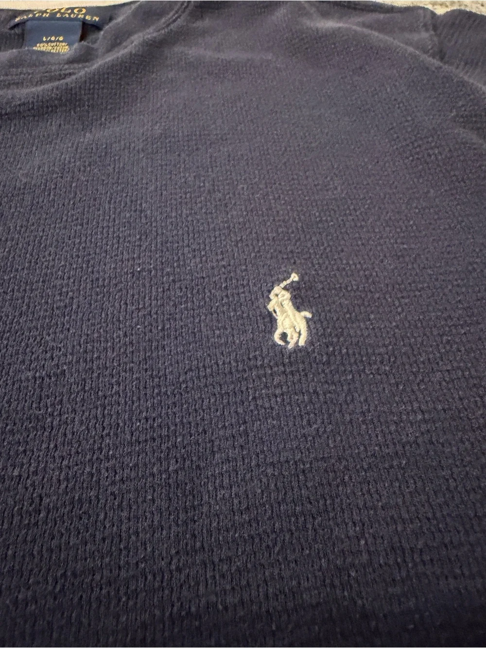 Polo by Ralph Lauren Navy Long-Sleeve Crewneck Sweatshirt with Pony Logo